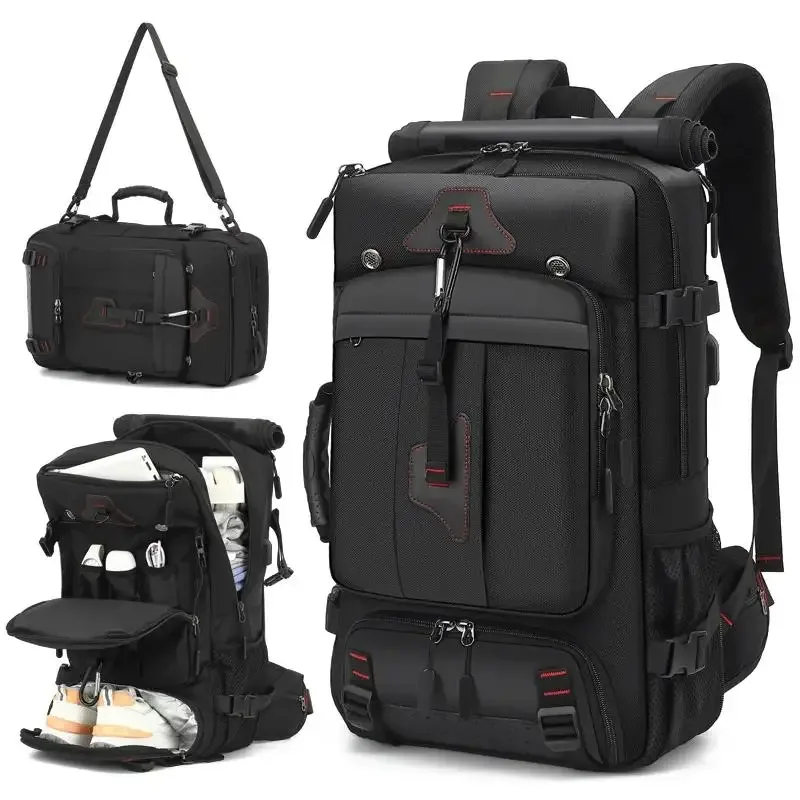 sac à dos de voyage 25l/36l/50l avec port de charge usb pour hommes, sac à dos décontracté grande capacité pour ordinateur portable, idéal pour les voyages d'affaires et les déplacements.