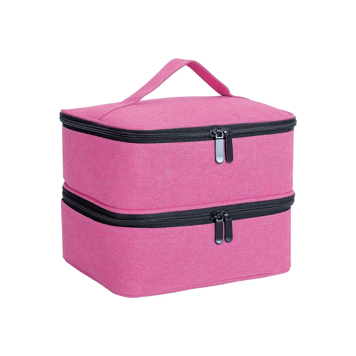 organisateur de vernis à ongles, sac de rangement cosmétique double couche à main pour les passionnés d'ongles, peut contenir des outils à ongles, du vernis à ongles, du gel à ongles, d