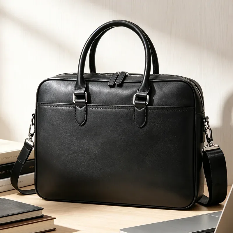 porte-documents en cuir véritable pour hommes, sac à main en cuir de vache naturel, sac à bandoulière de loisirs, sac d'affaires pour hommes pour ordinateurs portables