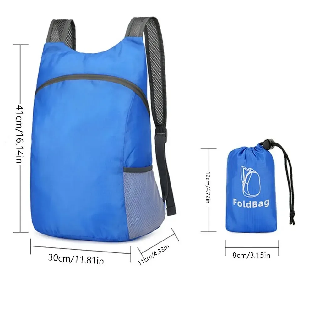sac à dos pliable avec cordon de serrage, sac de rangement, fermeture éclair, grande capacité, léger, en nylon, sac d'école, sac à bandoulière, sac de voyage