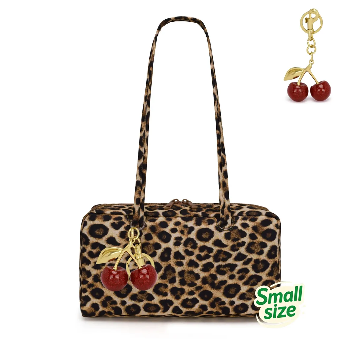 sac à bandoulière en nylon à pois imprimé léopard avec pendentif, sac fourre-tout coréen, sac bowling décontracté pour femme, grande capacité, pour voyage