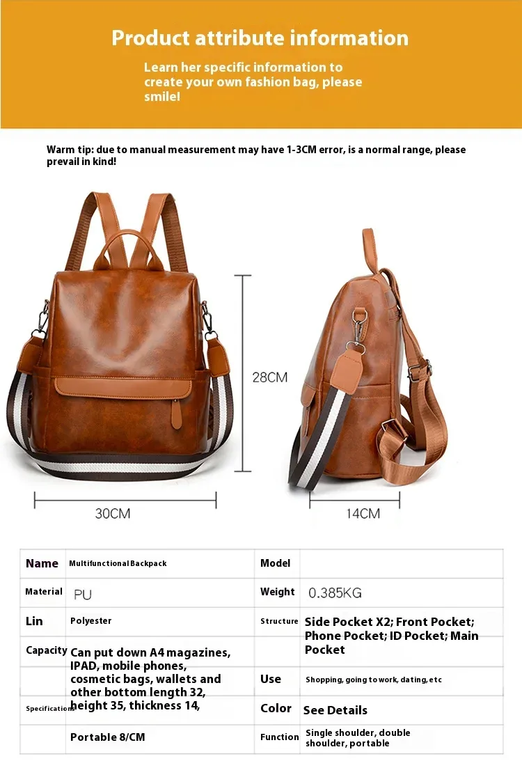 nouveau sac à dos sac à main pour femmes dames sac à dos en cuir pu mode sac à dos épaule sac à main sac sécurité décontracté voyage sacs à dos