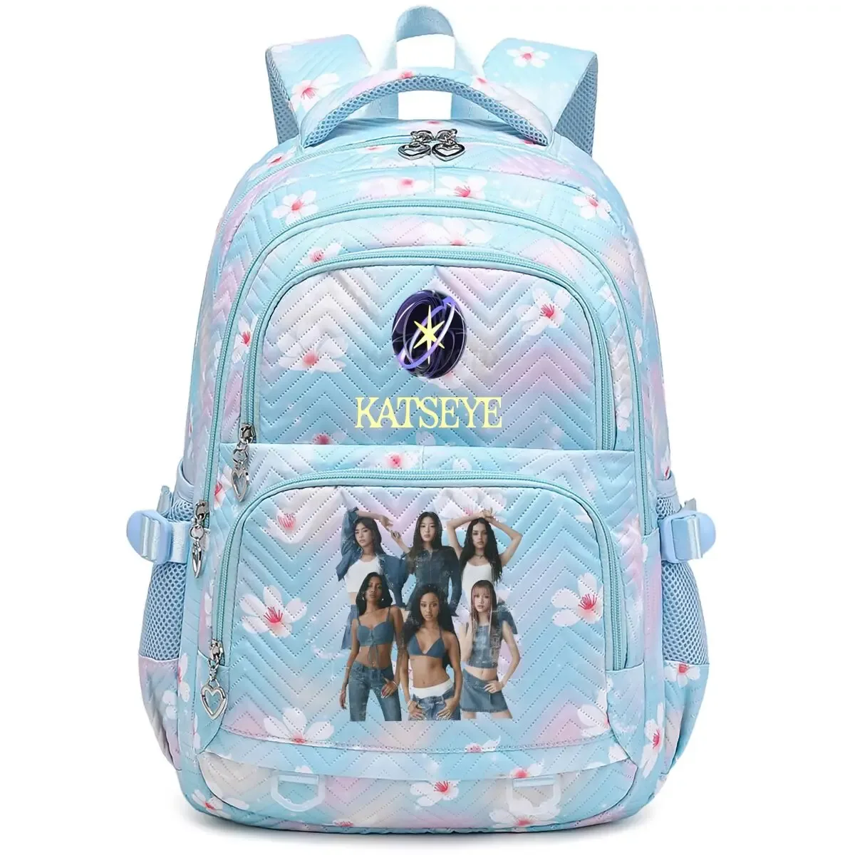 sacs à dos katseye de style esthétique pour filles, mode kpop, groupe de filles katseye, sac à dos coréen ulzzang, sac à dos imperméable pour ordinateur portable