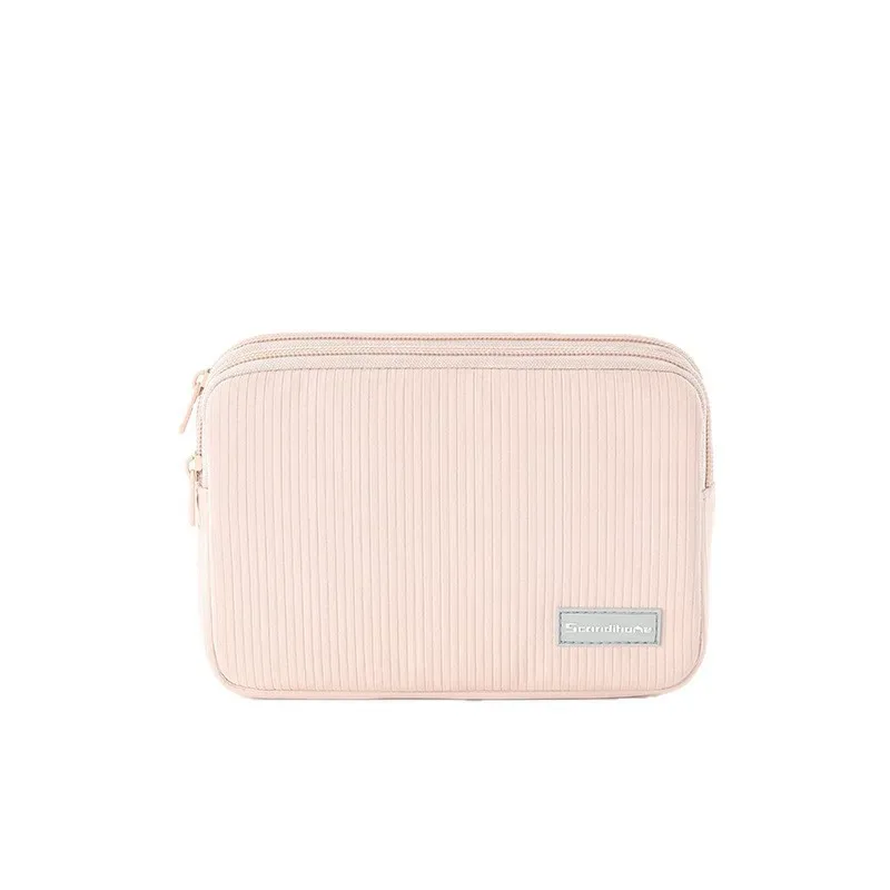 trousse de maquillage portable de grande capacité, pochette de toilette étanche avec compartiments, organisateur de cosmétiques anti-rides