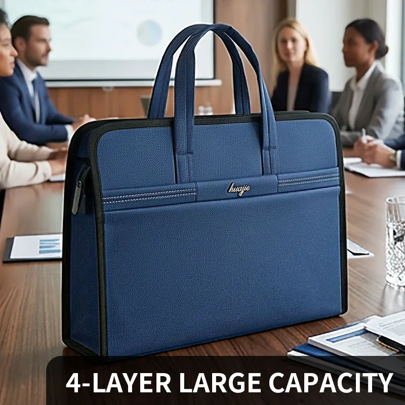 sac à main d'affaires huajie grande capacité, résistant à l'usure, sac pour ordinateur portable, sac de rangement de documents de bureau, sac de voyage portable pour hommes