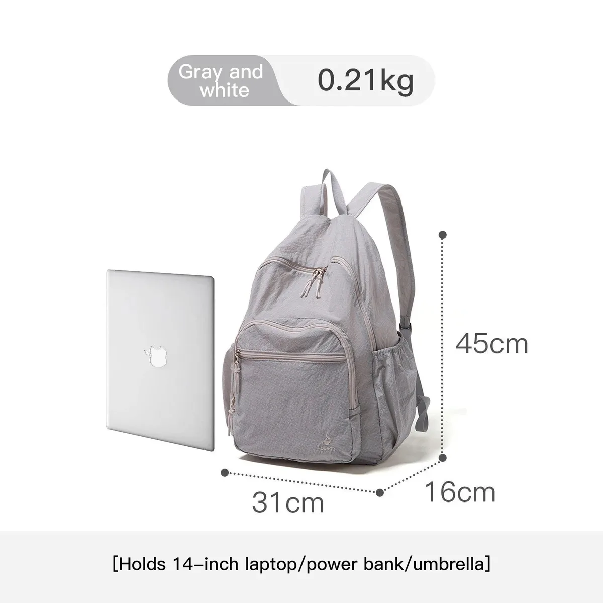 sac à dos pliable grande capacité pour femme fouvor 2026, léger, tendance, pour voyage en extérieur, randonnée, sac à dos décontracté 3059-13