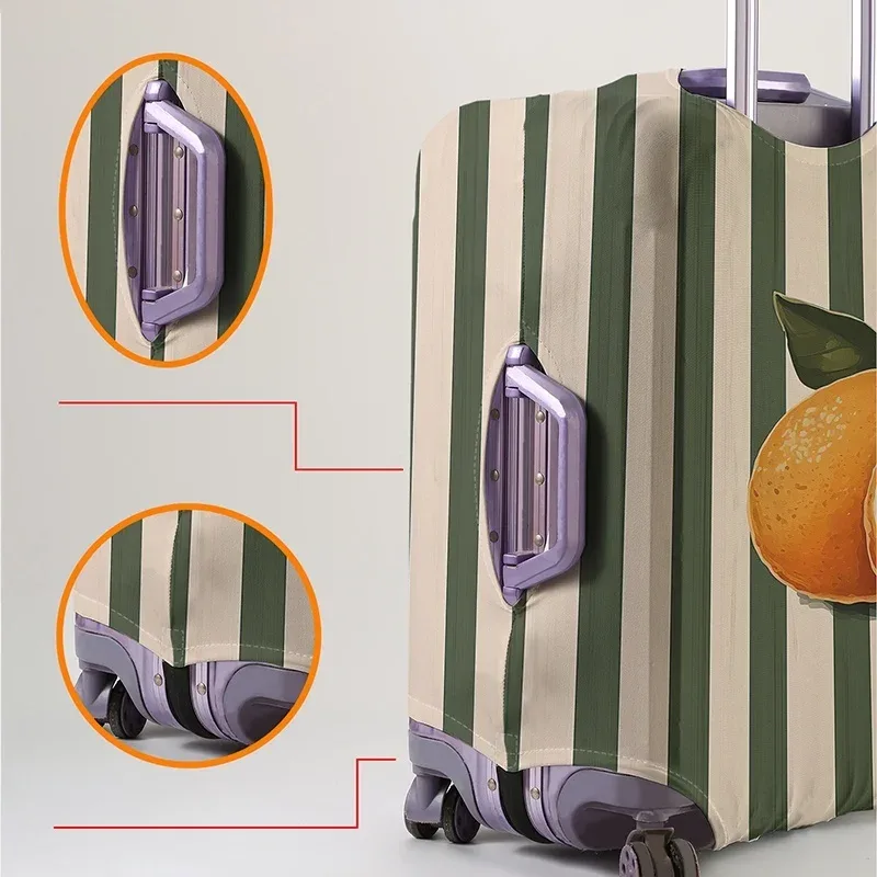housse de protection pour bagages à motif agrumes, adaptée aux housses de bagages de 18 à 32 pouces, gants de protection pour poignée de bagage, accessoires de voyage