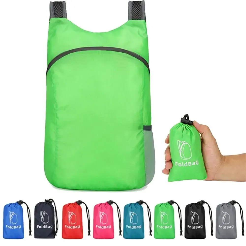 sac à dos pliable avec sacs de rangement à cordon, grande capacité, fermeture éclair, sac léger en nylon, sac d'école, sac à bandoulière unisexe