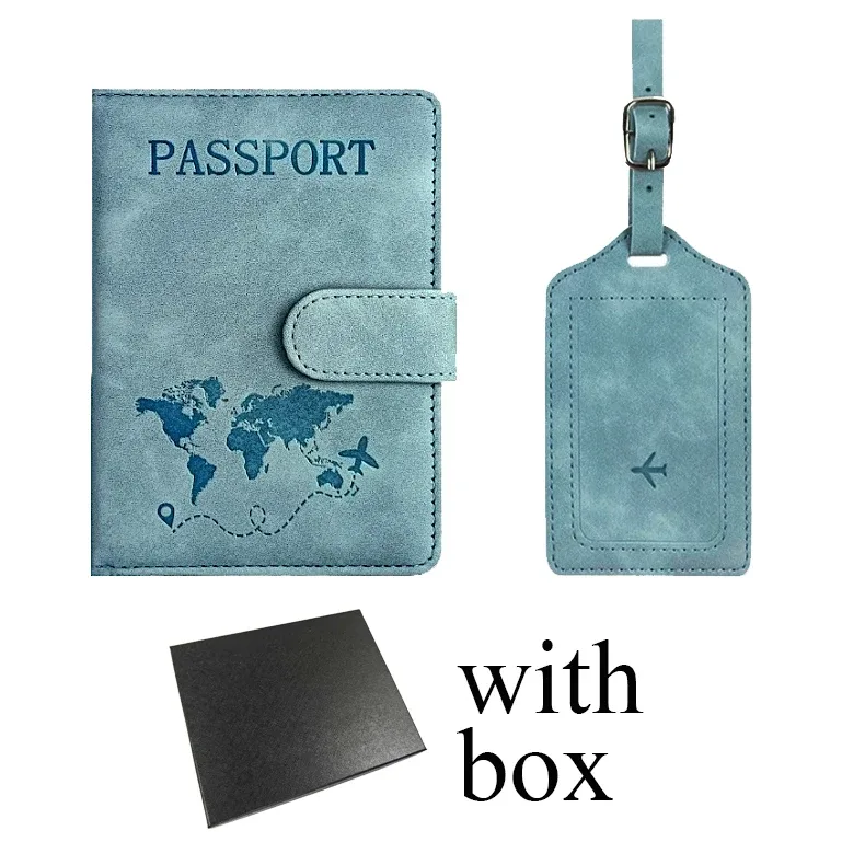 porte-passeport personnalisé, étiquette de bagage, boîte cadeau, accessoires de voyage tendance diy, vente en gros, gravure de logo, portefeuille de voyage