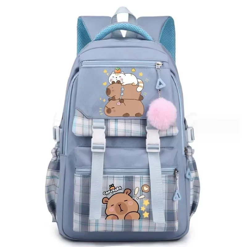 sac à dos avec imprimé capybara pour femmes, sac à dos d'école de grande capacité pour ordinateur portable, sac à dos décontracté à la mode pour filles teena