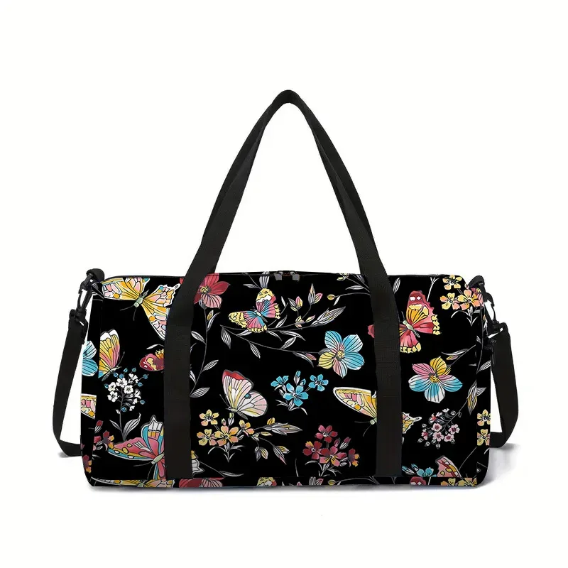 fleur herbe feuille tournesol impression 3d sacs de voyage de grande capacité sac à bandoulière en forme de baril sacs de sport de plein air sac de yoga de gymnastique