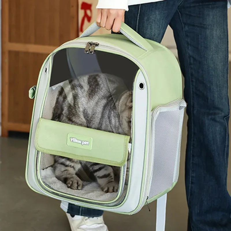 porte-chat portable respirant, transparent, grande capacité, étanche et résistant à l'usure, sac à dos de voyage pliable pour animaux de compagnie