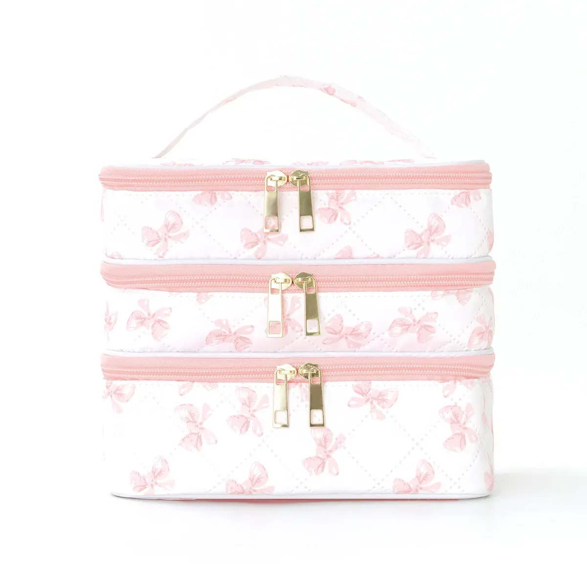 trousse de maquillage à trois couches de luxe, grande capacité, trousse de toilette portative de grande valeur, sac à main de voyage pour cosmétiques