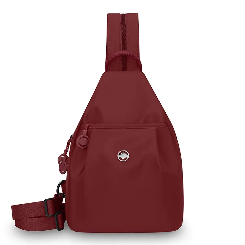 mini sac à dos léger pour femme, sac de poitrine en tissu oxford avec fonction antivol, sac à dos convertible simple, élégant et polyvalent