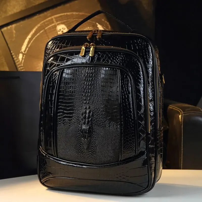 marque de luxe brillant crocodile sacs à dos hommes et femmes sacs à dos nouvelle mode grande capacité voyage sacs à dos