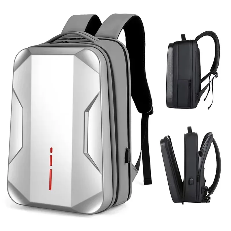 sac à dos d'affaires pour ordinateur portable 17.3 pouces pour hommes sac à dos étanche à coque rigide sac à dos de jeu e-sport double ouverture sacs de voyage 35l