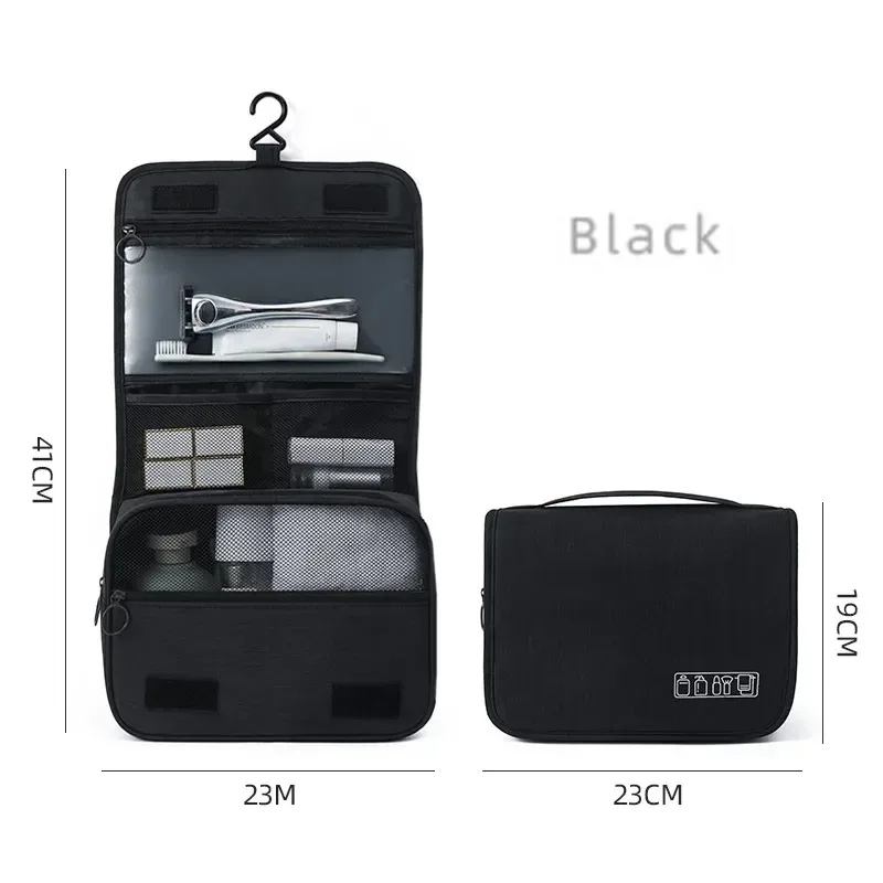 trousse de toilette portable en tissu oxford pour hommes et femmes, organisateur de voyage étanche à suspendre