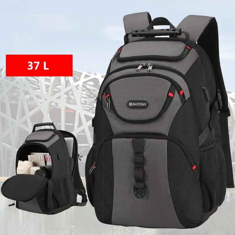 nesitu 37 l sac à dos de grande capacité a4 14 15.6 16 pouces pour ordinateur portable, sac à dos pour hommes et femmes, sac de voyage pour l'école, la randonnée, gris, noir, bleu, m1580