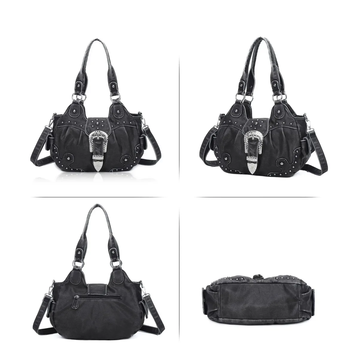 sac à main pour femmes, sacoche à bandoulière à poignée supérieure, sac de boulettes en pu, sacs à bandoulière multi-poches, sac d'argent pour téléphone