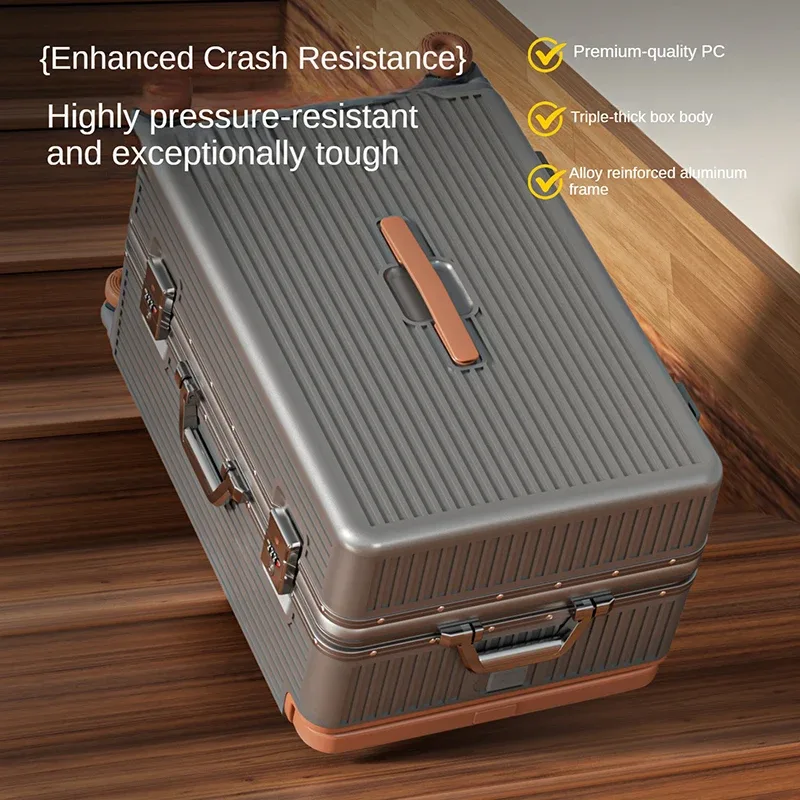 valise ko-ku new 3:7 en aluminium, cadre en aluminium, 20 pouces (bagage cabine) et 28 pouces (grande capacité), avec serrure à code et porte-gobelet.