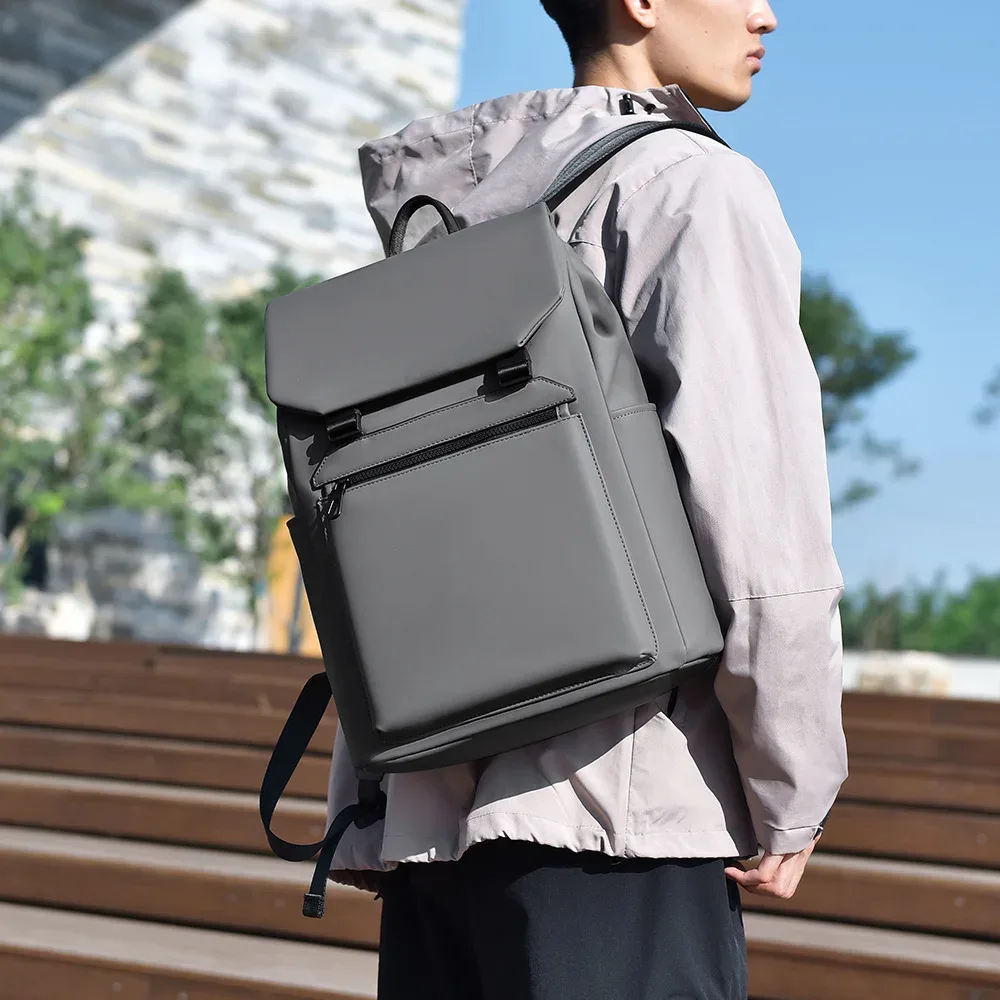 sac dos nylon homme noir gris vert 16 pouces multifonction ordinateur portable imperméable bandoulière arquée