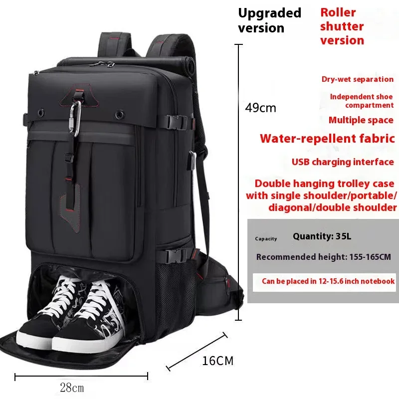 sac à dos de voyage de grande capacité 50l 70l, bagages, entraînement sportif, fitness, chaussures indépendantes, sac de rangement, sacs pour ordinateur portable