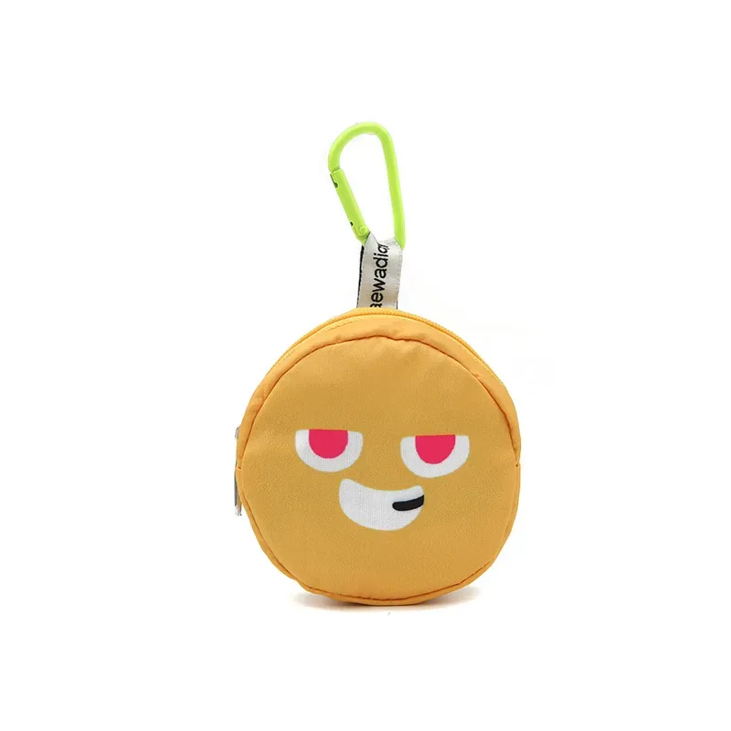 sac de rangement de clés pour femmes, design tendance, visage de dessin animé souriant mignon, mini écouteurs, sac de rangement de clés, porte-monnaie pendentif, sac de clés pour filles