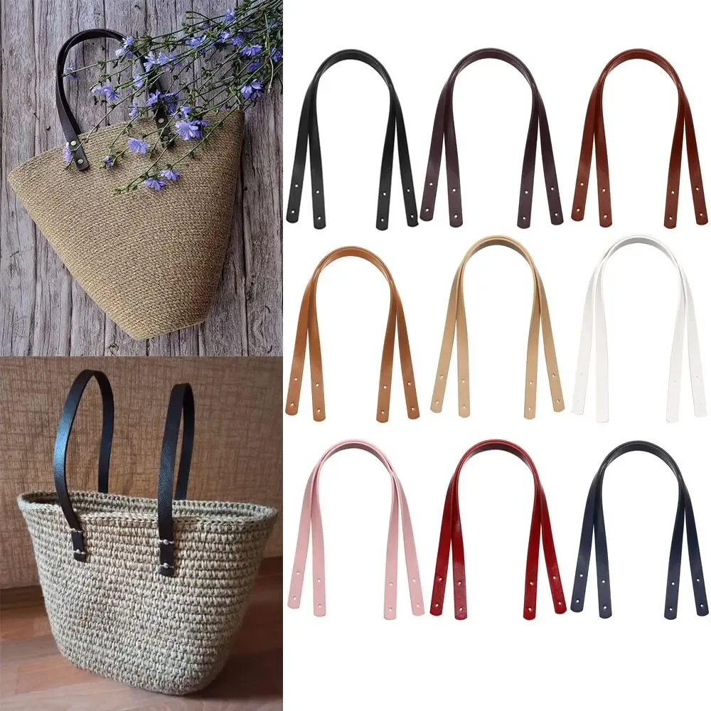 lot de 2 poignées de sac en cuir pu détachables, bandes de sac à main, bandes de sac à bandoulière, poignées de boîte cadeau avec rivets