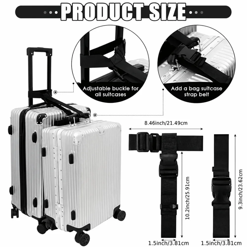 ceinture bagage polyester noir ajustement boucle réglable voyage transport sac dose usage fréquent durabilité légèreté