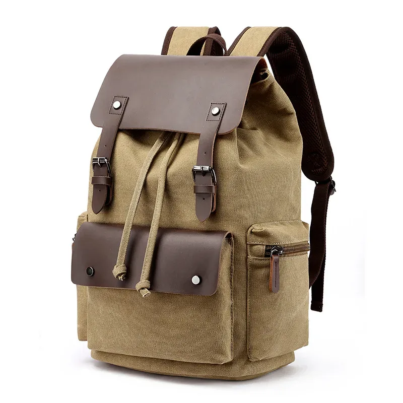 nouveau sac à dos pour hommes sac à dos en toile vintage sac d'école sacs de voyage pour hommes sac à dos de grande capacité sac à dos pour ordinateur portable sac de haute qualité