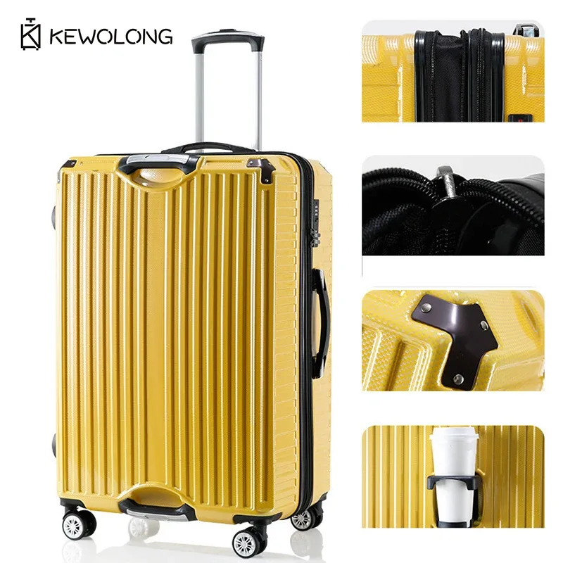 valise à roulettes 20/24/28 pouces, bagage cabine avec serrure tsa et roulettes à 360° °   valise de voyage rigide et durable avec roulettes
