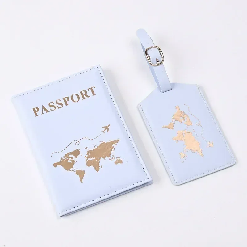 ensemble de porte-passeport de voyage pour femmes et hommes, housse de protection pour passeport de voyage, sacs étiquettes de bagages, accessoires de voyage