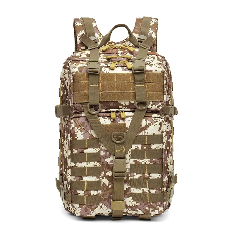 sac à dos tactique d'extérieur 40l, sac de montagne de grande capacité, sac d'école multifonctionnel en nylon camouflage imperméable, sac à dos de voyage pour ordinateur