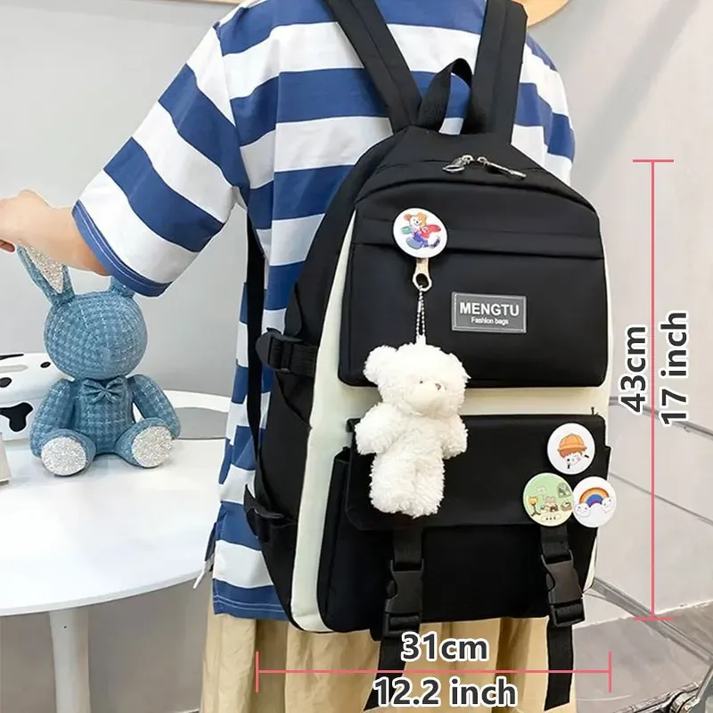 sac dos nylon beige poche ouverte fermeture éclair haut volume voyage école mode adolescente
