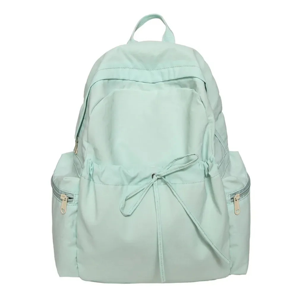 sac à dos mignon avec nœud, couleur unie, cordon de serrage, grande capacité, léger, pour étudiants, école, voyage