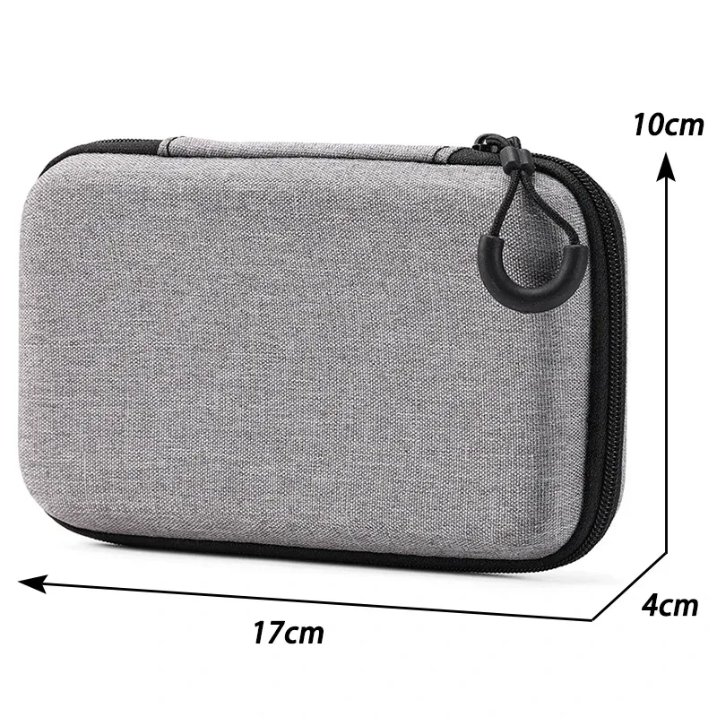 mini sac de rangement de produits numériques gris, casque portable, câble de données usb, chargeur, étui de rangement en u stick, étui de protection antichoc