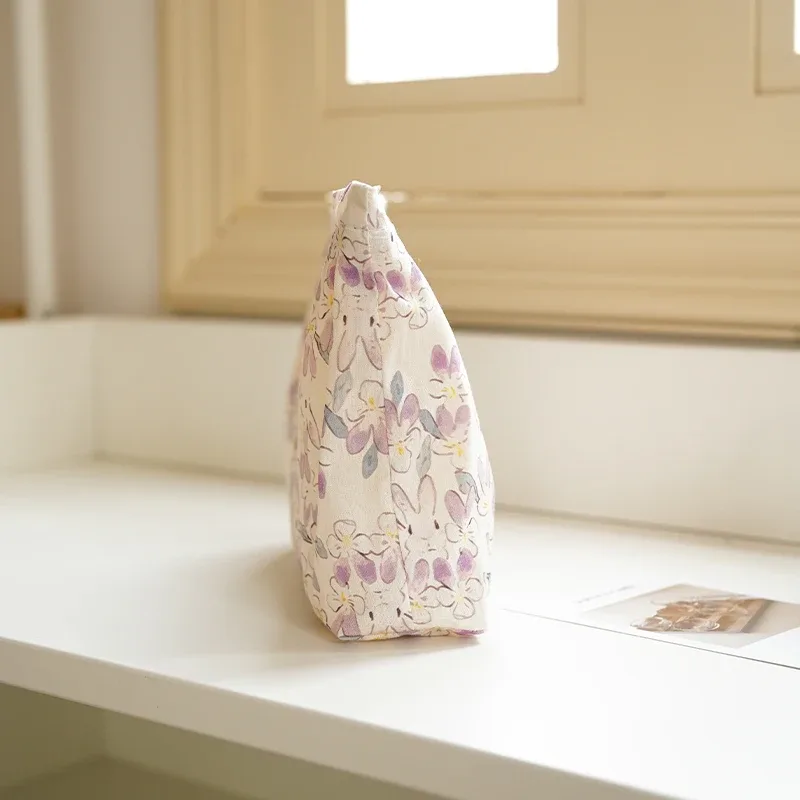 sac à cosmétiques lapin violet pour femme, grande capacité, sac de rangement pour produits de soins de la peau, sac d'agrément de voyage, sac pratique portable