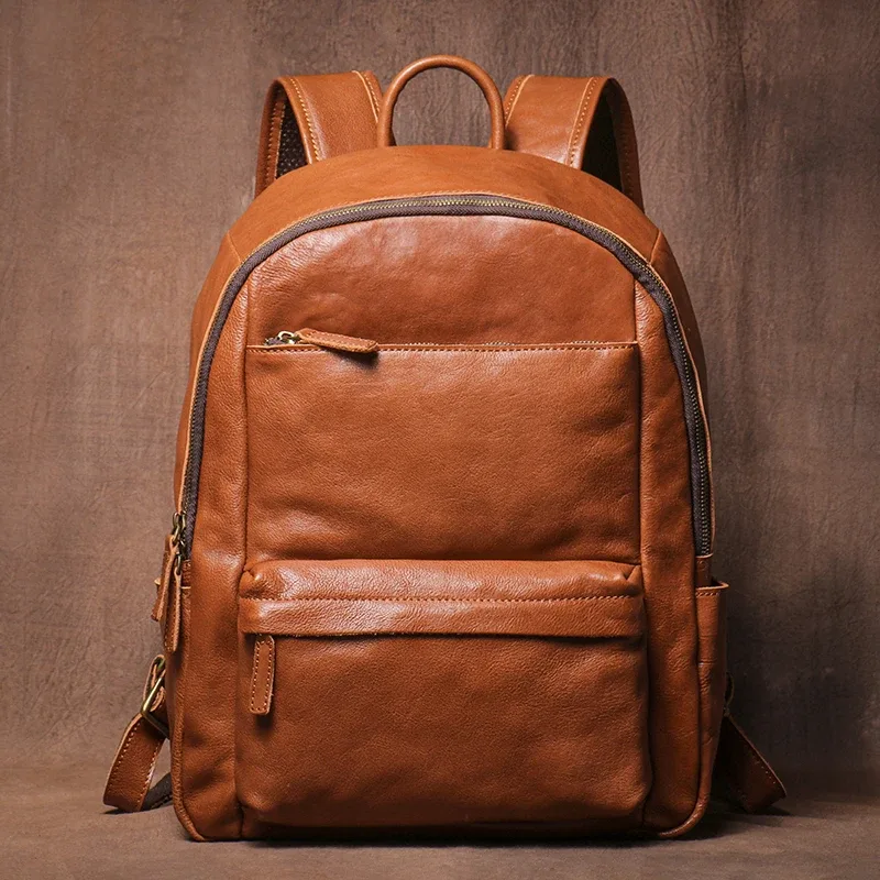 guro – sac à dos en cuir véritable de qualité supérieure pour hommes et femmes, sac de voyage d'affaires de luxe en cuir de vache, cartable de bureau pour ordinateur portable