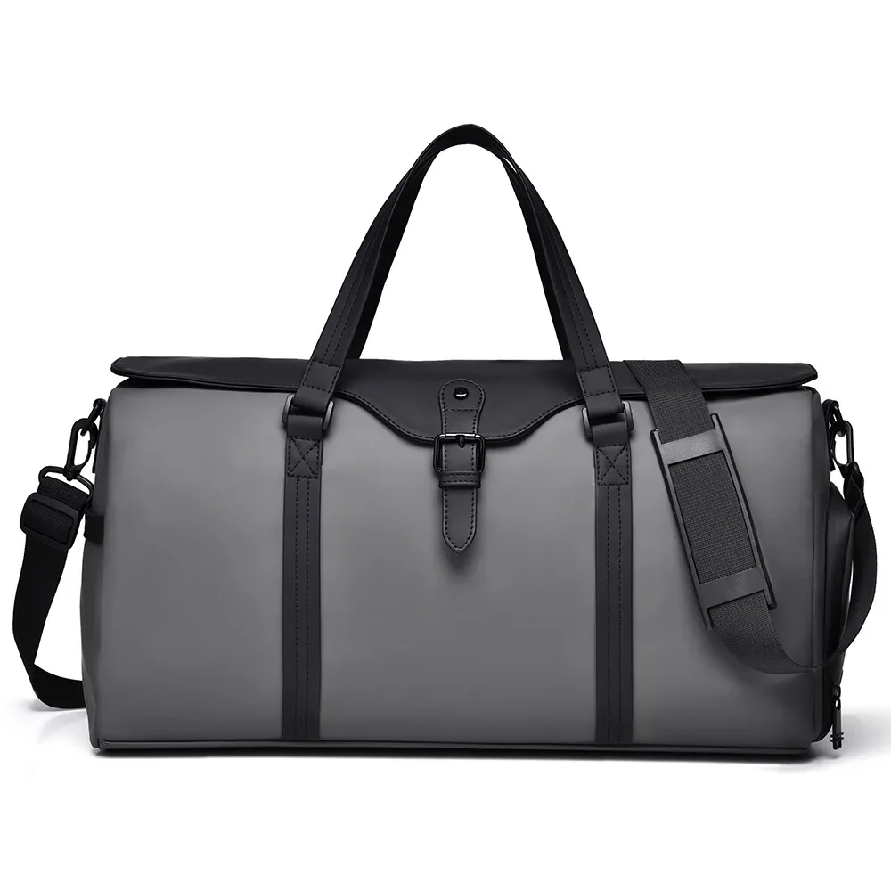 sac de voyage de grande capacité pour les courts trajets, sac de sport simple et décontracté avec compartiment séparé pour vêtements secs et humides, sac de rangement pour bagages avec tige télescopique