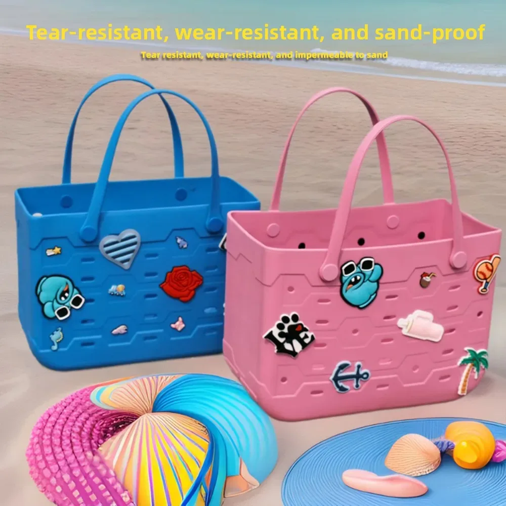 sac de plage en eva haute densité, imperméable, avec trous, style sac à main de voyage, organisateur de rangement multi-usages, grande taille pour usage quotidien