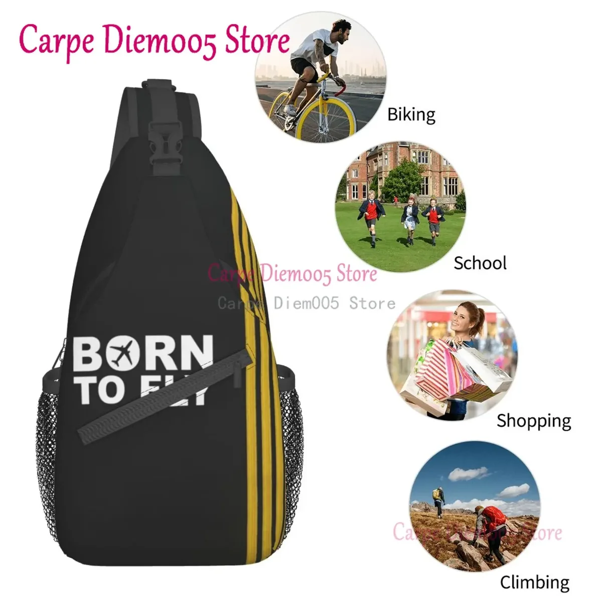 sac à bandoulière à rayures captain pour hommes, sac à dos à bandoulière pour randonnée