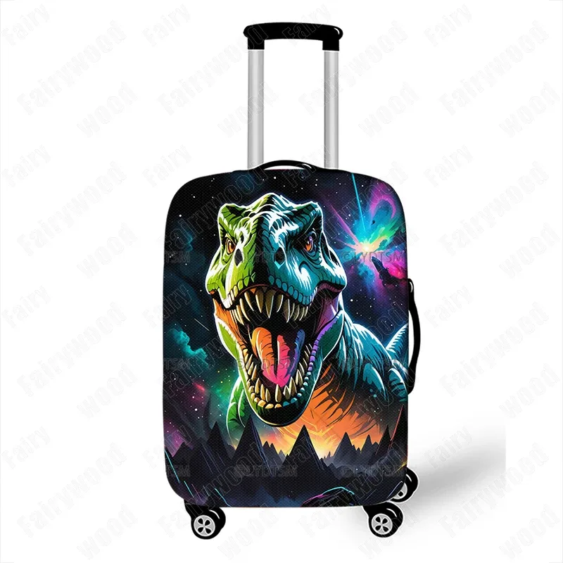 housse de protection pour valise graphique de voyage, 18-30 pouces, imprimé dinosaure de dessin animé mignon, housse de protection élastique pour boîtier de chariot