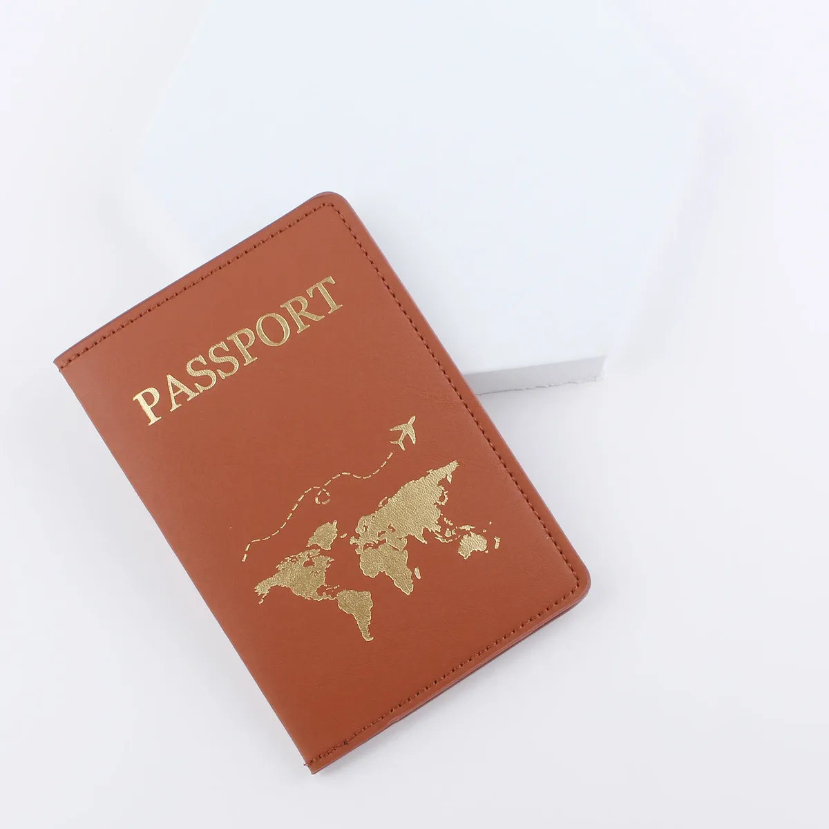 couverture de passeport en cuir pu, simple, à la mode, carte du monde, mince, porte-passeport de voyage, portefeuille cadeau, étui pour cartes, unisexe