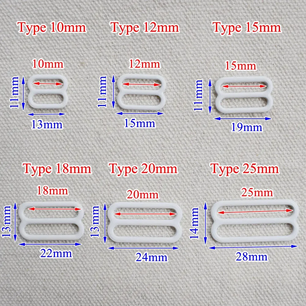 20 pièces de boucles de réglage de soutien-gorge en métal de 10 mm à 25 mm, anneaux coulissants et clips pour lingerie, accessoires de bricolage