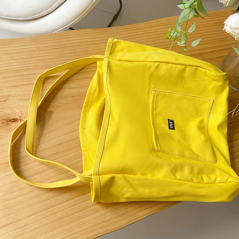sac en toile de haute qualité réutilisable shopping sac à bandoulière femmes simple décontracté usage quotidien sac à main fourre-tout femme portable pliant sac à main