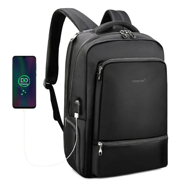 tigernu – sac à dos en nylon antivol pour hommes, 22l, pour ordinateur portable de 15.6 pouces, sac de voyage avec chargeur usb, mochila, cartable pour hommes