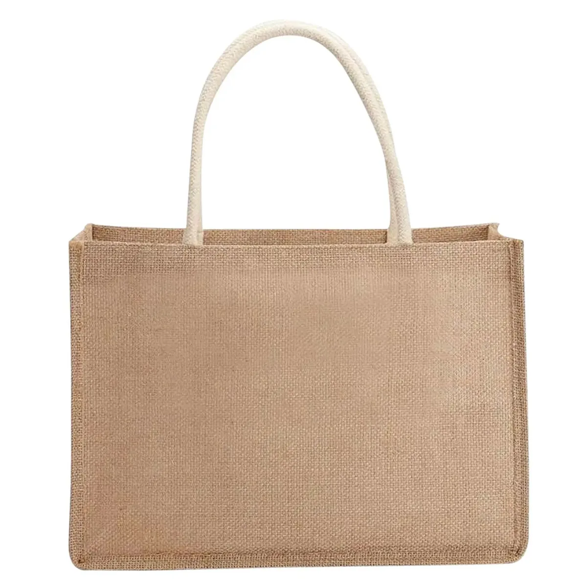 sac fourre-tout en lin vintage pour femmes, sacs à main de plage d'été, sac de bricolage rétro, sac à cuillère portable, sac à provisions multiple top foy