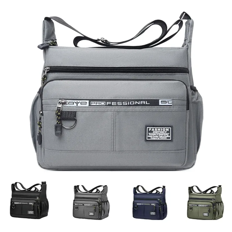 sac bandoulière pour homme avec poches multicouches, sangle réglable, sac à bandoulière professionnel