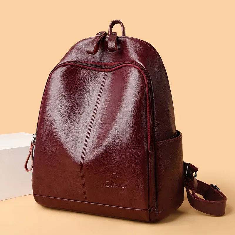 nouveau coréen en cuir souple grande capacité voyage sacs à dos femmes mode vintage sacs à bandoulière sac à bandoulière cahier cartable