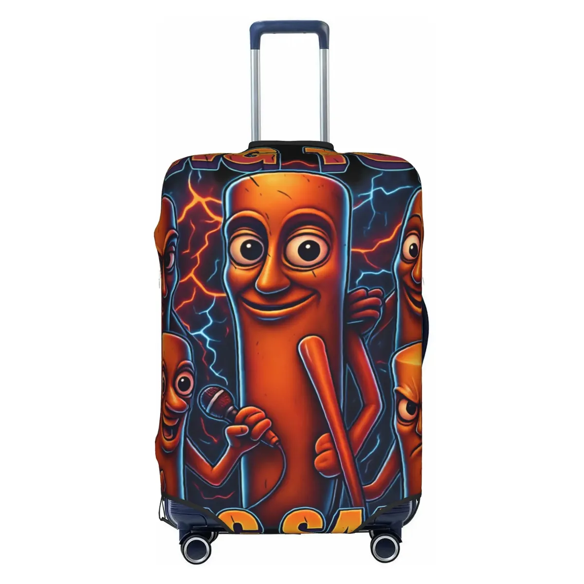 housse de protection élastique pour valise, motif humoristique italien tung tung tung sahur funk, convient aux valises de 18 à 32 pouces